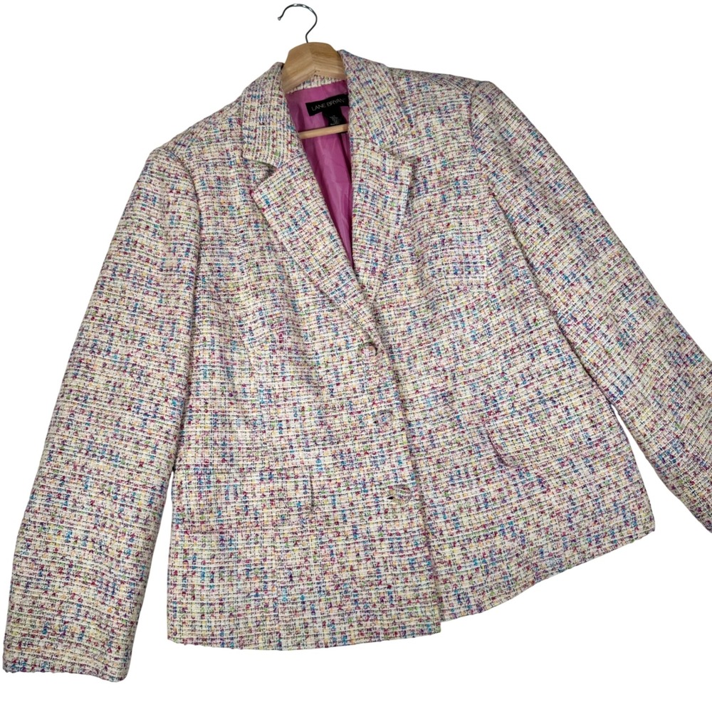 Lane Bryant Blazer Women‎ 18 Multi Color Confetti Tweed Professional Office